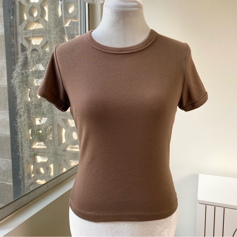 Sundry Ribbed 2 Piece Top Set, Puff Sleeve Turtleneck XS + Fitted Tee S NWT - Picture 10 of 15